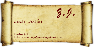Zech Jolán névjegykártya