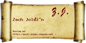 Zech Jolán névjegykártya